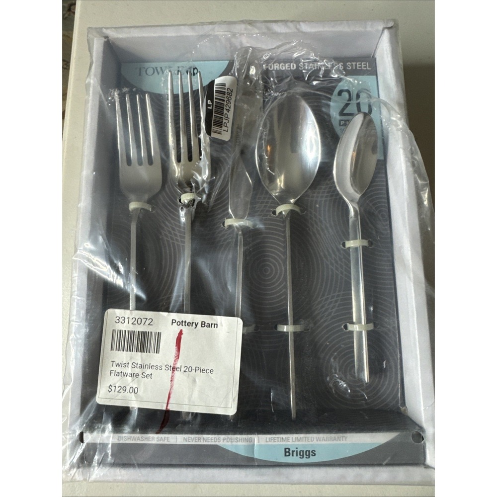 Pottery Barn Twist 20 Pc Set Forged Stainless Steel Silver‎ India 4 Pc Place Set